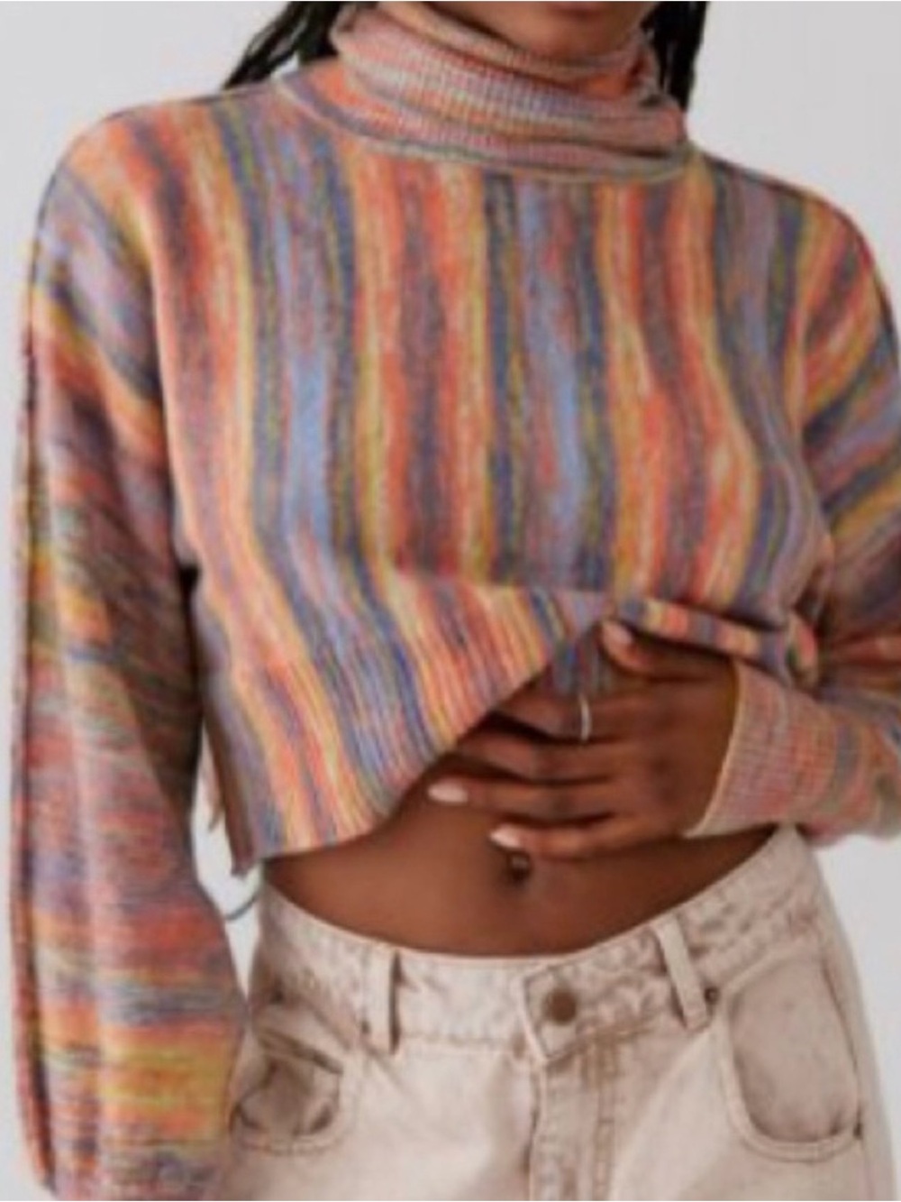 Urban Outfitters Cropped Turtleneck Sweater Size Medium